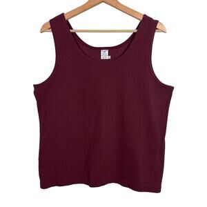 Peruvian Connection Women's XL‎ Pima Cotton Stretch Shell Tank Top Dark Mauve